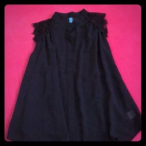 Navy blue chiffon blouse